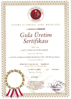Lalegl Tip 550 katkl Gda retim Sertifikas